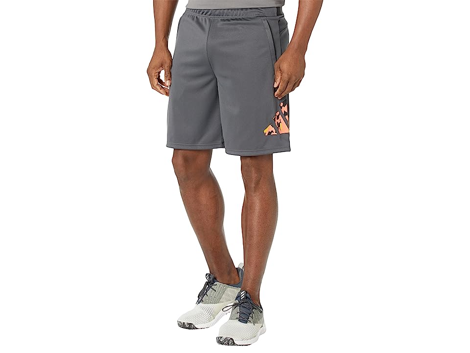 Adidas Men's Camo Filled Logo Moisture Wicking Training Shorts Grey Pink XL