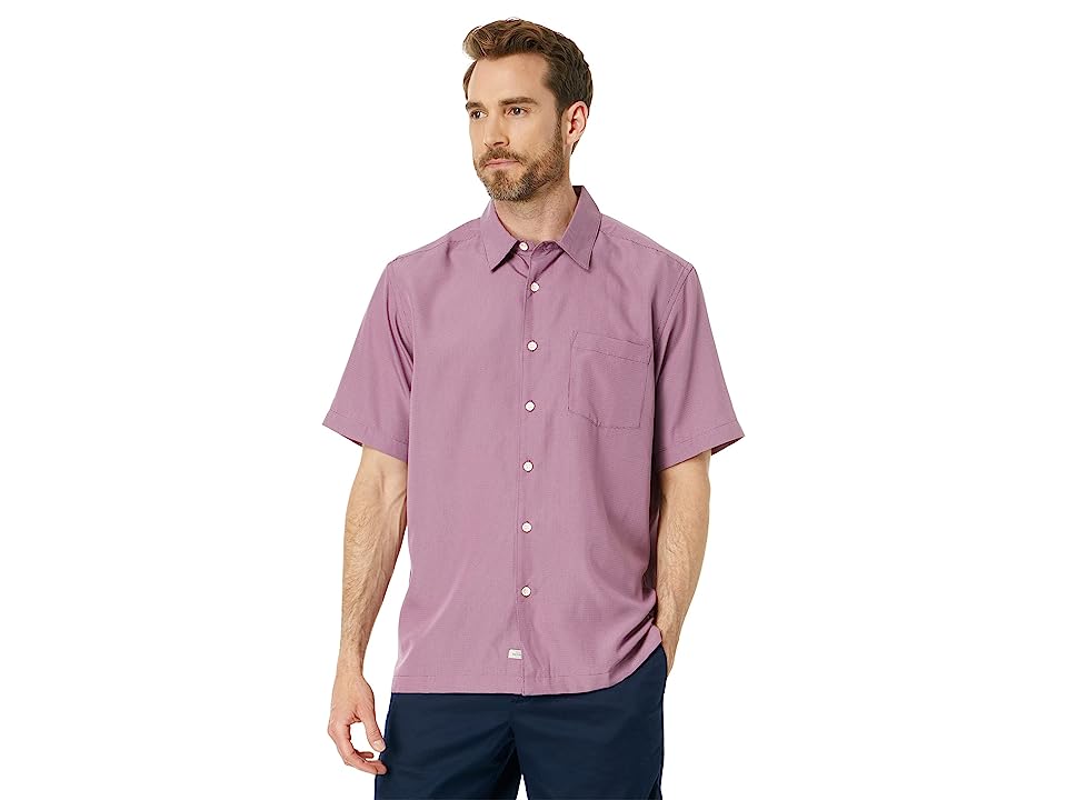Quiksilver Waterman Mens Relaxed fit Short Sleeve Button-Up Shirt XXL Pink Check
