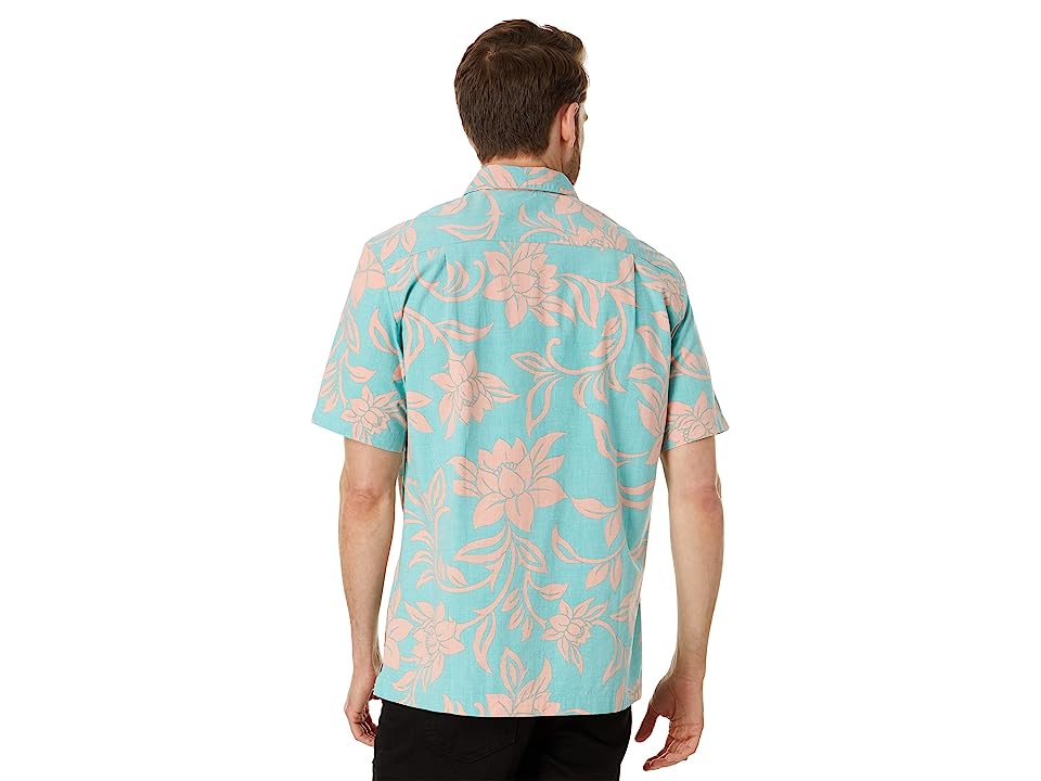Quiksilver Waterman Mens Short Sleeve Button Down Shirt Blue Medium