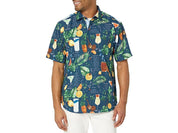 Tommy Bahama Mens Island Social Silk Short Sleeve Button Down Shirt Blue XXL