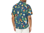 Tommy Bahama Mens Island Social Silk Short Sleeve Button Down Shirt Blue XXL