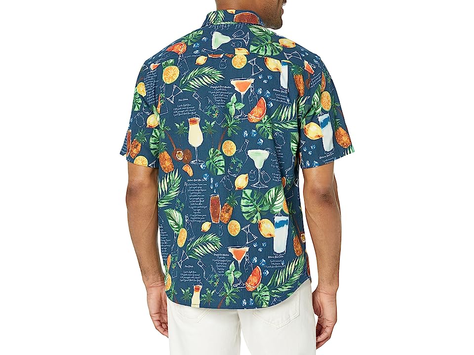 Tommy Bahama Mens Island Social Silk Short Sleeve Button Down Shirt Blue XXL