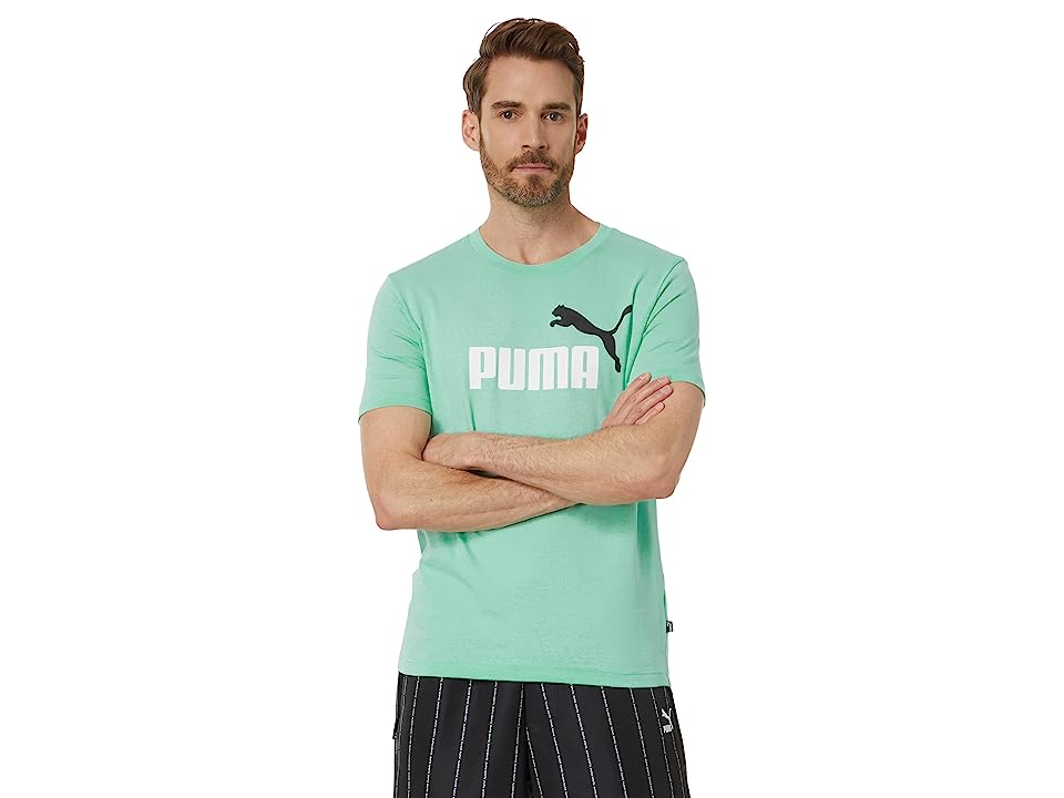 Puma Men's Essential Logo T Shirt in Mint Green White Small