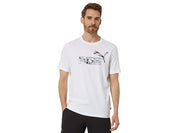 Puma Men's Short Sleeve Splash Logo Graphic T Shirt White Medum
