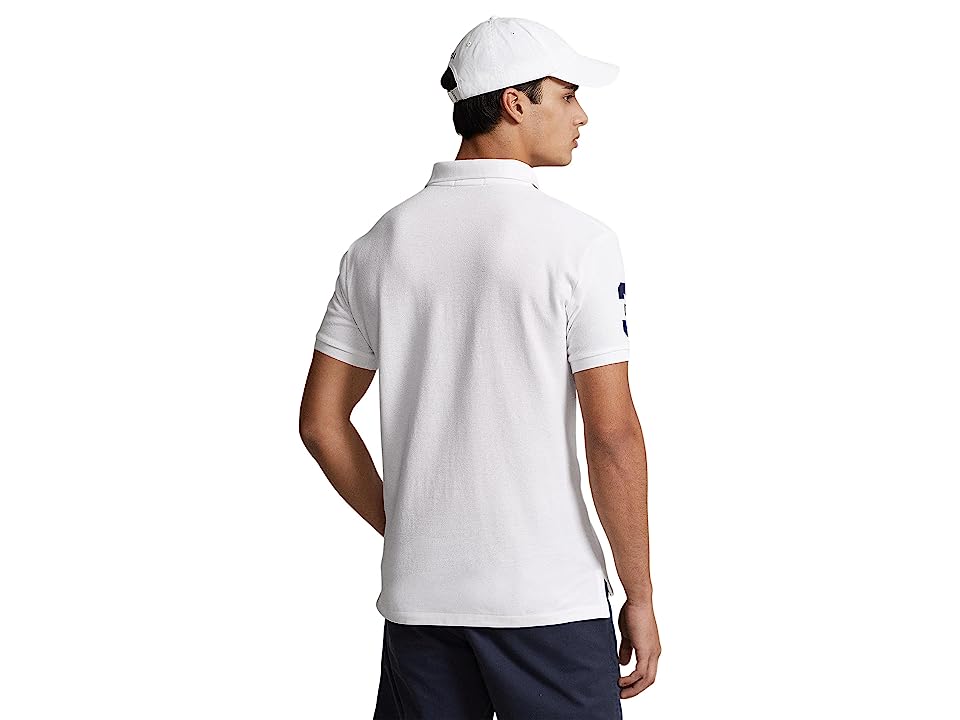 Polo Ralph Lauren Mens Custom Slim Fit Mesh Short Sleeve Polo Shirt White XL