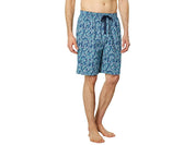 Nautica Mens Printed Poplin Sleep Pajama Shorts Blue XL