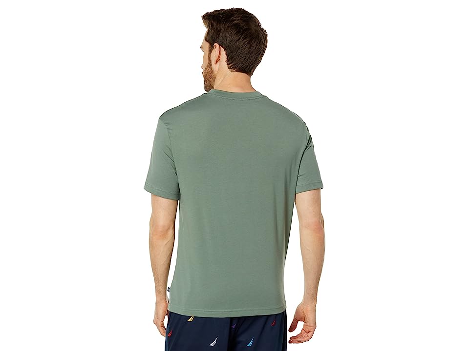Nautica Mens Logo Graphic Short Sleeve Crewneck Pajama T Shirt Green Small