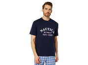 Nautica Mens Logo Graphic Sleep T-Shirt Blue Small