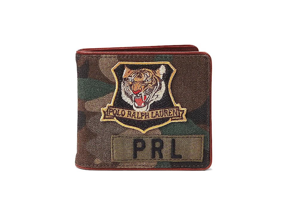Polo Ralph Lauren Mens Tiger Patch Billfold Wallet Camo Green