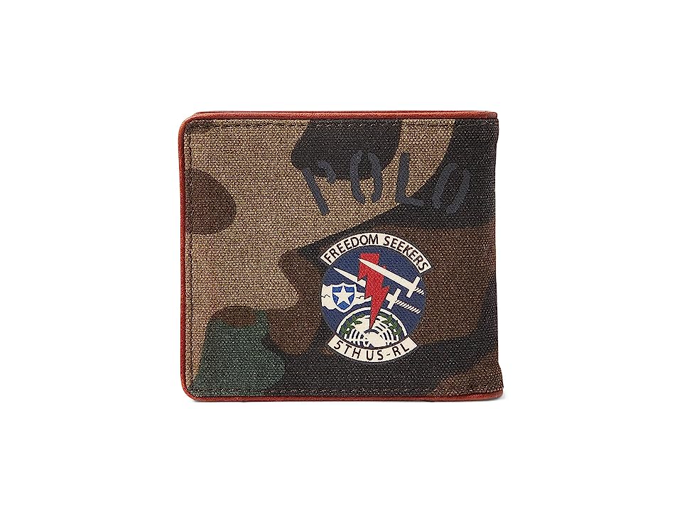 Polo Ralph Lauren Mens Tiger Patch Billfold Wallet Camo Green