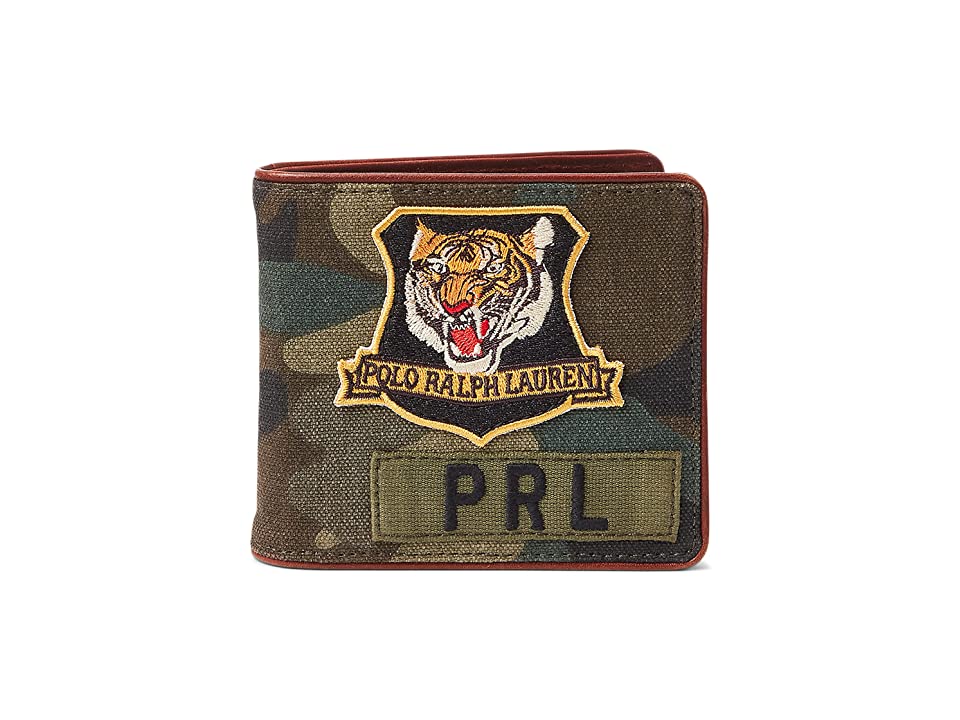 Polo Ralph Lauren Mens Tiger Patch Billfold Wallet Camo Green