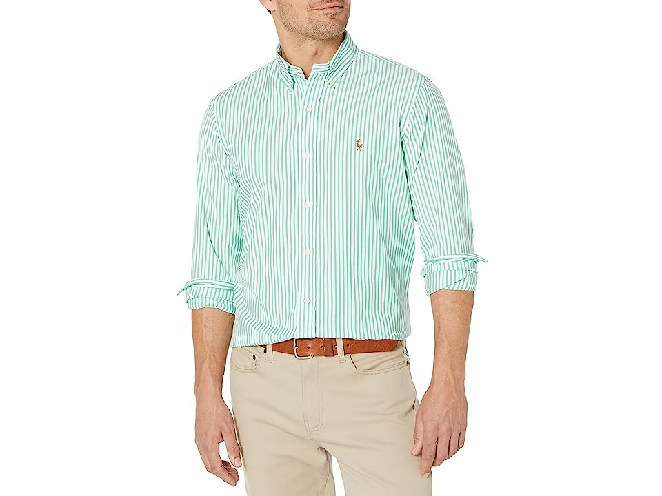 Polo Ralph Lauren Mens Classic fit Long Sleeve Button-Up Shirt Small Green Striped