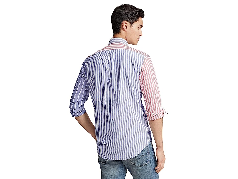 Polo Ralph Lauren Mens Classic Fit Striped Oxford Button Down Shirt Blue Small