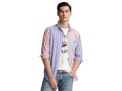 Polo Ralph Lauren Mens Classic Fit Striped Oxford Button Down Shirt Blue Small