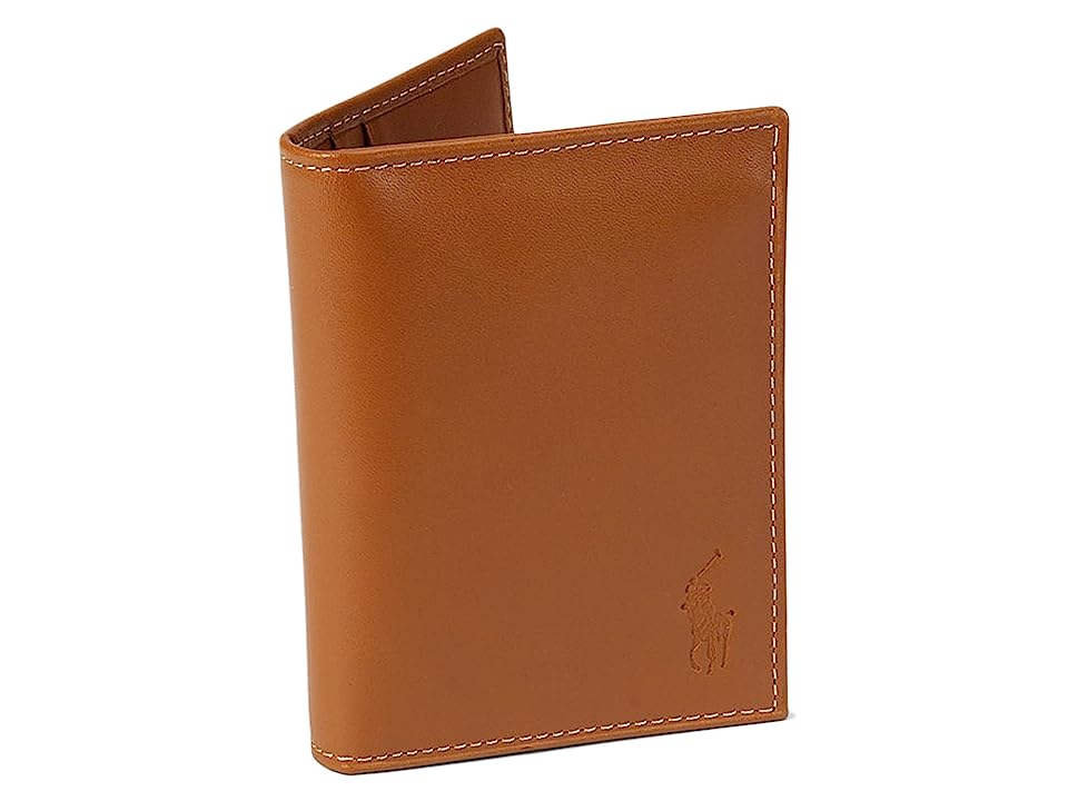 Polo Ralph Lauren Burnished Billfold W/ Window Brown Wallet