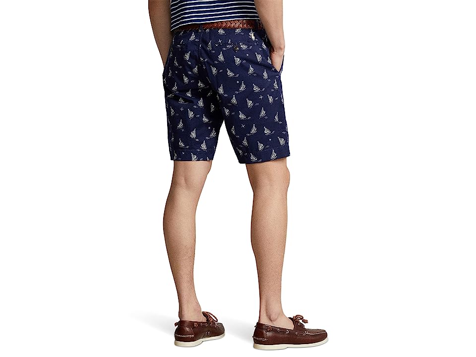Polo Ralph Lauren Men's 9 Classic Chino Shorts Blue Guide Cream Ships 35"