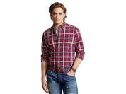 Polo Ralph Lauren Men's Classic Fit Gingham Oxford Button Down Shirt Red Large