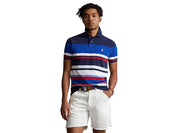 Polo Ralph Lauren Men's Classic Fit Striped Mesh Polo Shirt Pacific Blue Medium