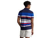 Polo Ralph Lauren Men's Classic Fit Striped Mesh Polo Shirt Pacific Blue Medium