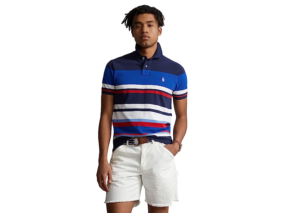 Polo Ralph Lauren Men's Classic Fit Striped Polo Shirt Pacific Royal Blue Small