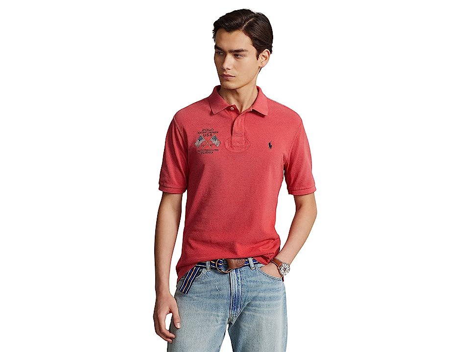 Polo Ralph Lauren Men's Classic Fit Embroidered Mesh Polo Shirt Red 2XL