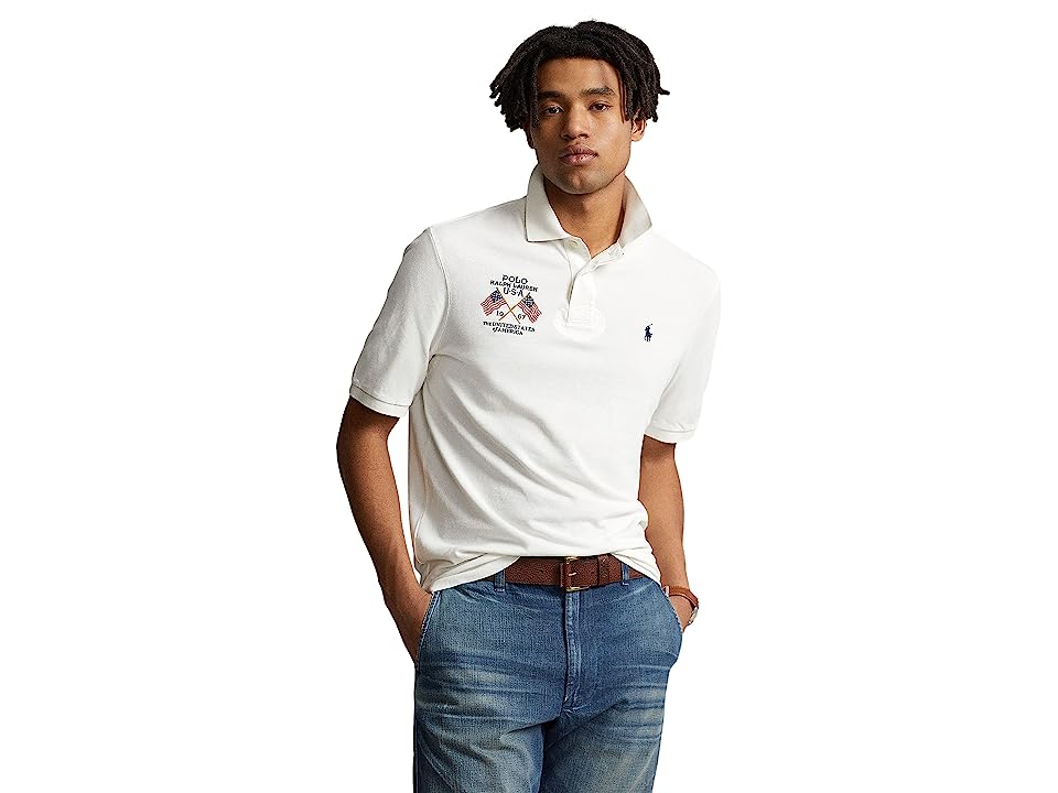 Polo Ralph Lauren Men's Classic Fit Embroidered Mesh Polo Shirt White Small