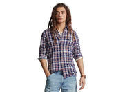 Polo Ralph Lauren Men's Cotton Classic Fit Button Down Shirt Blue Plaid Medium