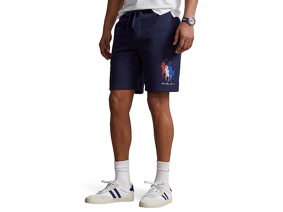 Polo Ralph Lauren Mens 8.5 Triple Pony Fleece Shorts Navy Blue Small