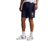 Polo Ralph Lauren Mens 8.5 Inch Triple Pony Fleece Shorts Navy Blue Small