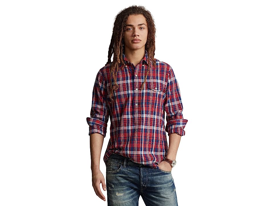 Polo Ralph Lauren Men's Cotton Classic Fit Madras Button Down Shirt Red 2XL