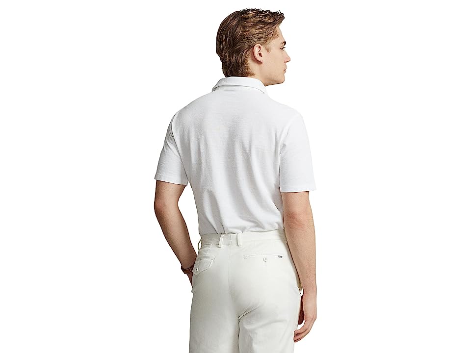 Polo Ralph Lauren Mens Solid Cotton Short Sleeve Polo Shirt White Medium