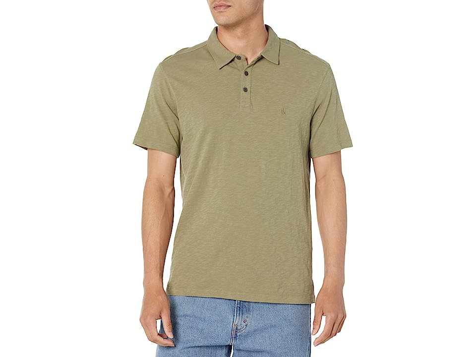 John Varvatos Mens Victor Short Sleeve Polo Shirt Green Medium
