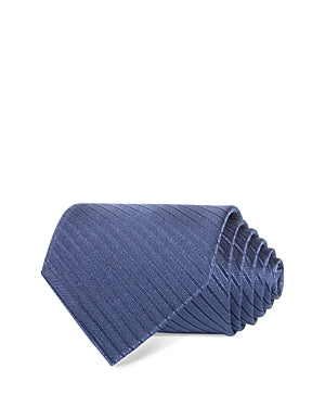 The Men's Store  Diagonal Stripe Silk Classic Tie Blue Necktie