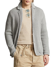 Polo Ralph Lauren Cotton & Cashmere Mens Blazer Cardigan Sweater XXL Grey