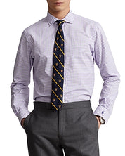 Polo Ralph Lauren Mens Custom Fit Checked Poplin Button Shirt Medium Purple