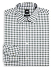 Hugo Boss Mens Hank Kent Slim Fit Dress Shirt Size 17 / XL Light Green