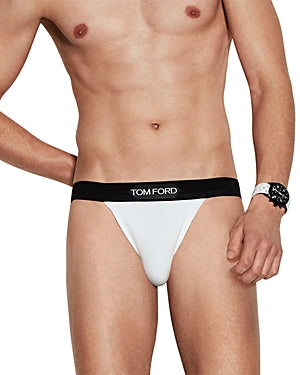 Tom Ford Mens Regular fit Jockstrap Underwear XL White Solid