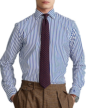 Polo Ralph Lauren Mens Regent Custom Fit Printed Shirt Medium Blue Striped