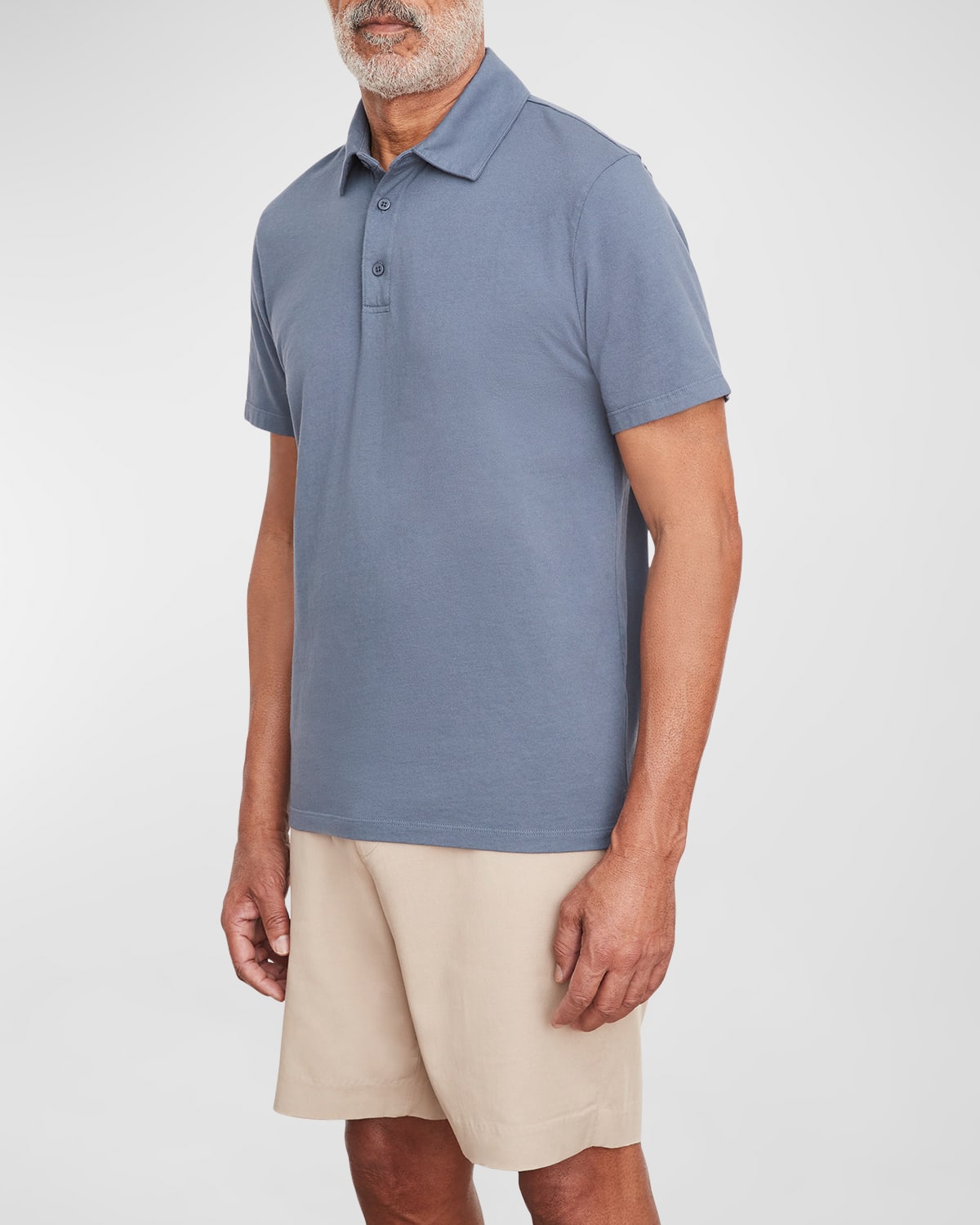 Vince Mens Regular fit Short Sleeve Polo Shirt XL Blue Solid