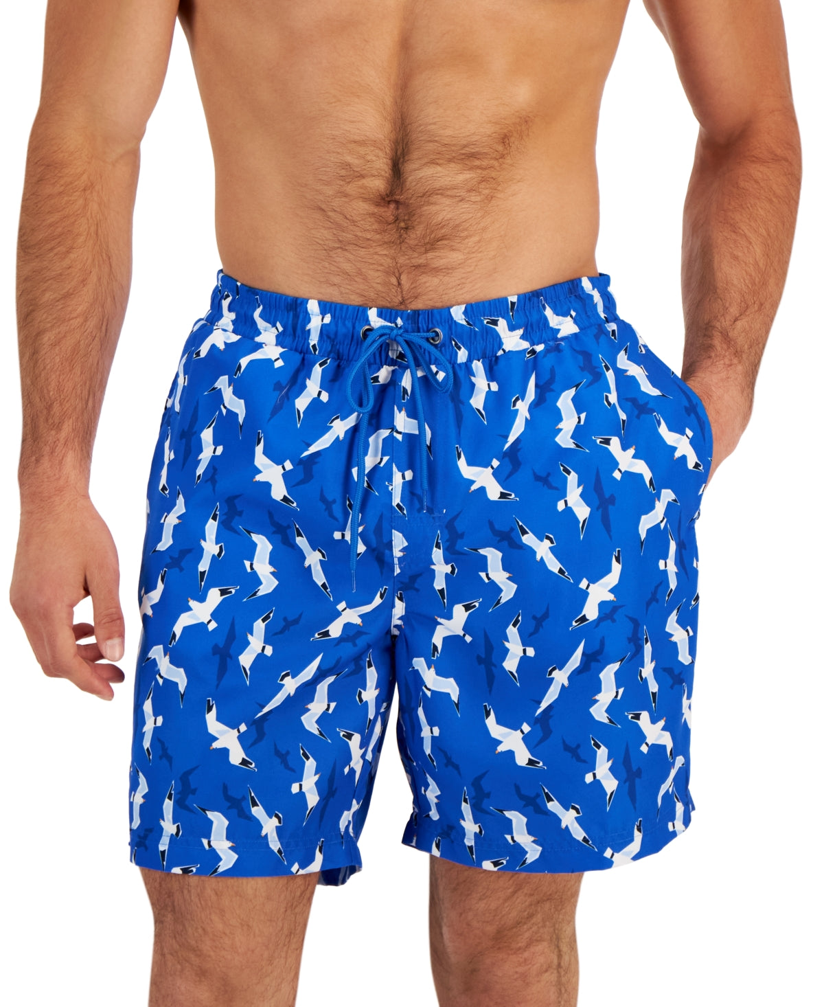Club Room Mens 7 Seagulls 7" Swim Shorts Seaport Combo Large
