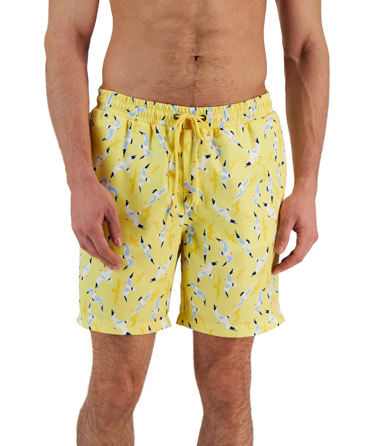 Club Room Mens Swimwear Seagulls Swim Shorts Lemon Yellow Ice Combo XXL