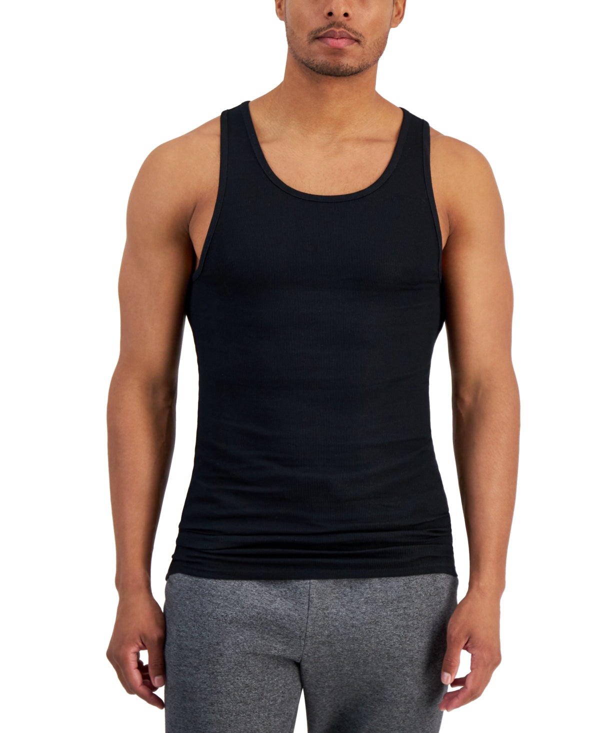 Alfani Mens 4 Pack Regular fit Tank Top Shirt Small Black Solid