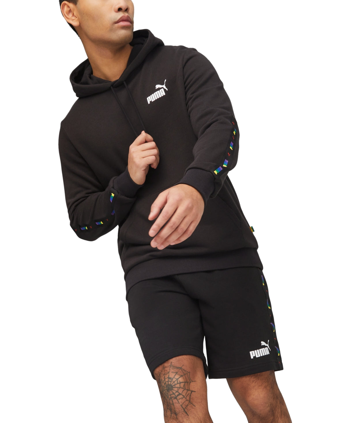 Puma Men's Drawstring 9 Inch Love Tape Shorts Black XXL