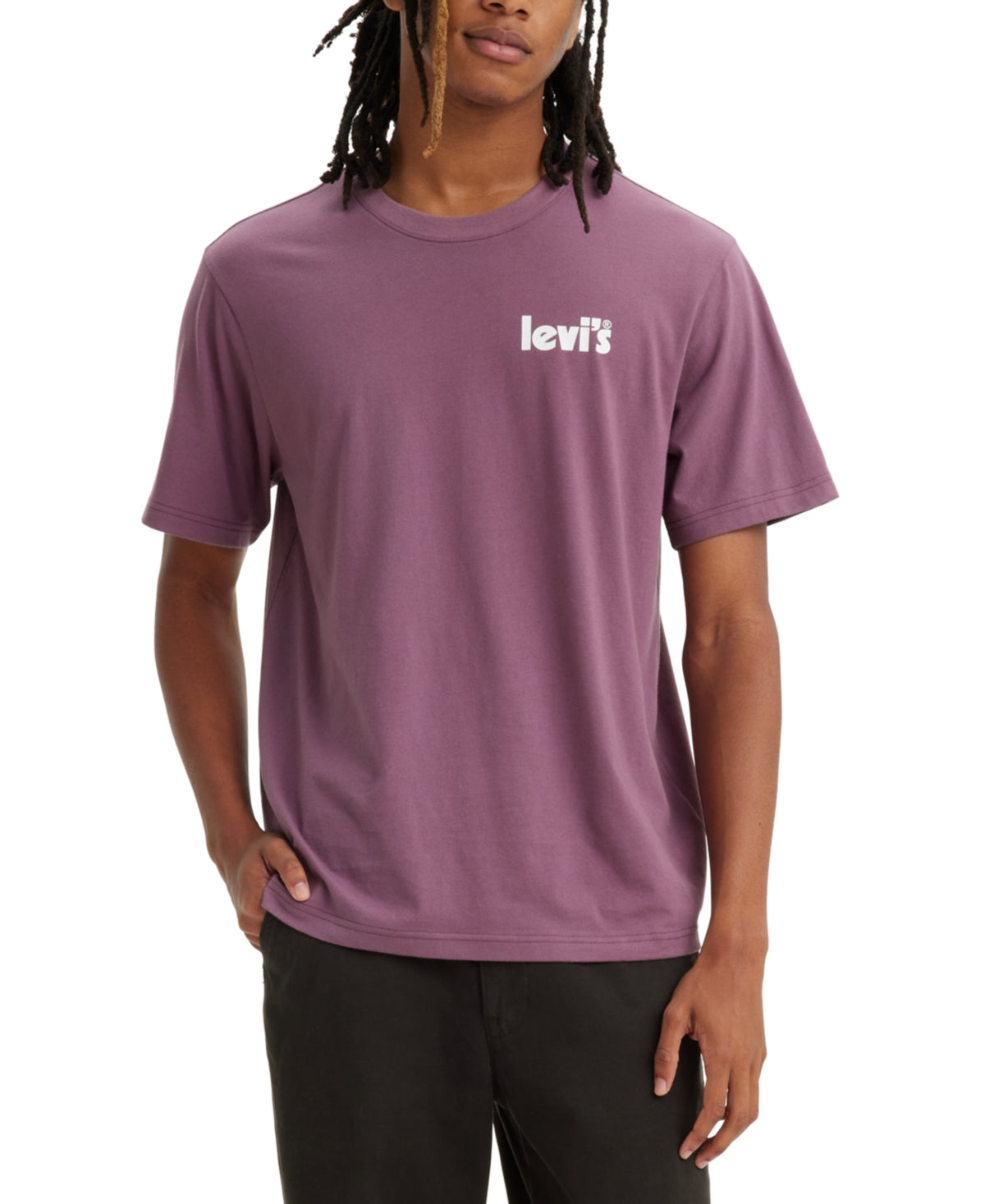 Levi's Men's Relaxed Fit Short Sleeve Logo T Shirt Purple Medium