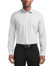 Calvin Klein Mens Regular fit Dress Shirt Large 16 in 34-35 Light Grey Plaid