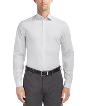 Calvin Klein Mens Steel Plus Button Up Dress Shirt Grey 16.5 32 33