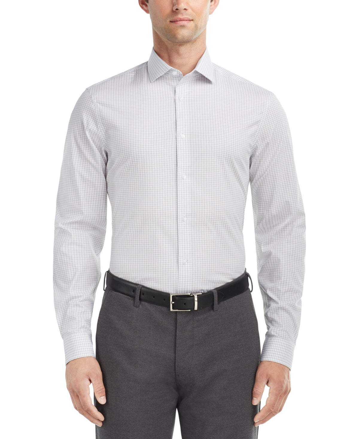 Calvin Klein Men's Steel Plus Button Down Shirt Grey 15.5 / 34 - 35