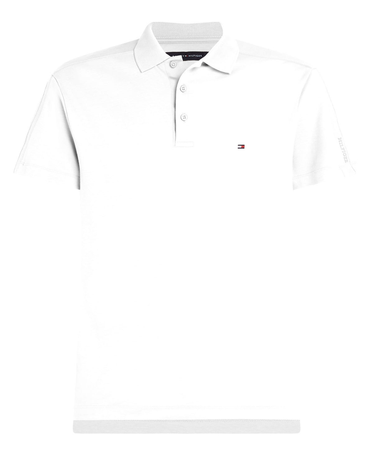 Tommy Hilfiger Men Regular fit Short Sleeve Polo Shirt XL White Solid