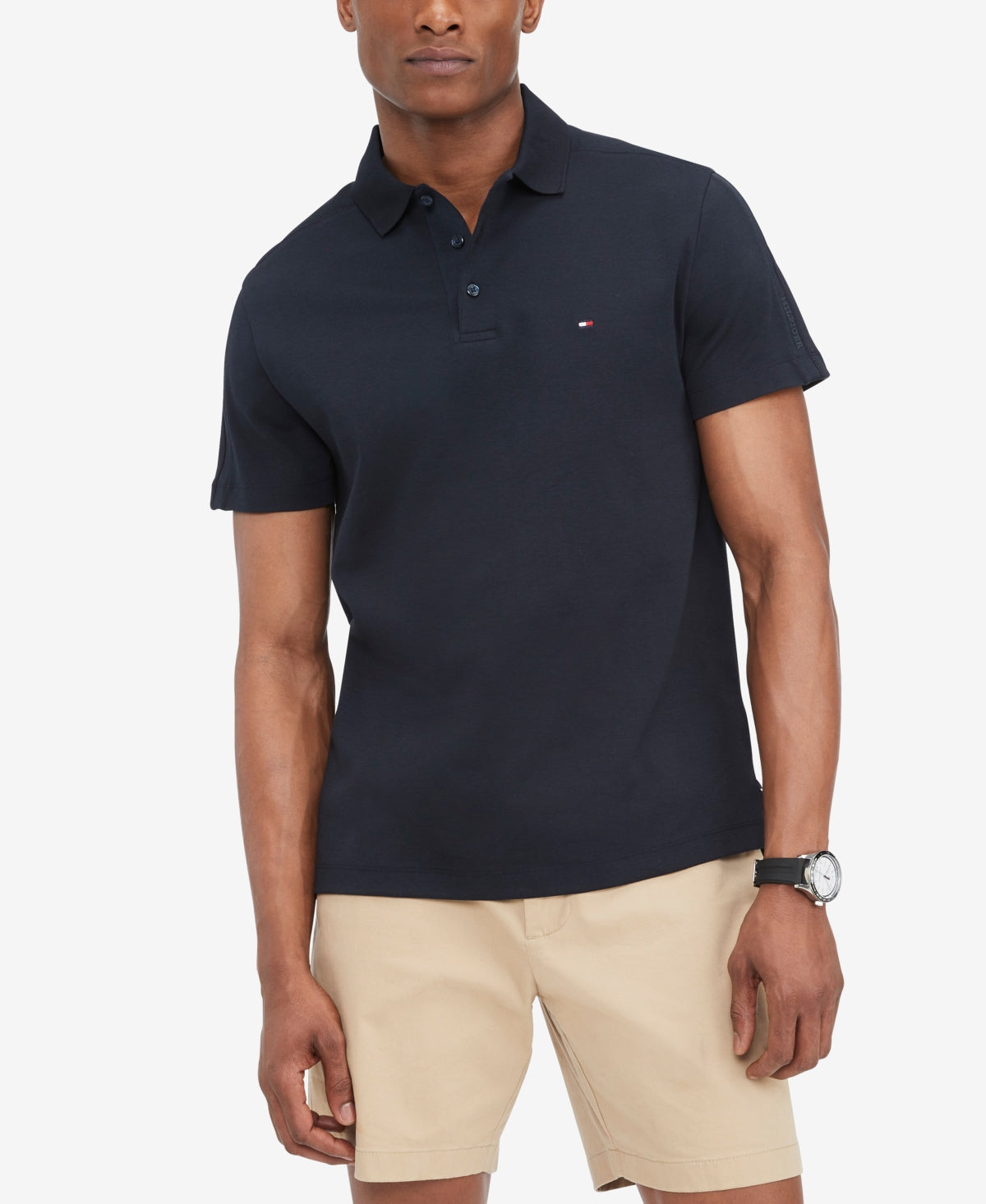 Tommy Hilfiger Men Regular fit Short Sleeve Polo Shirt Medium Blue Solid