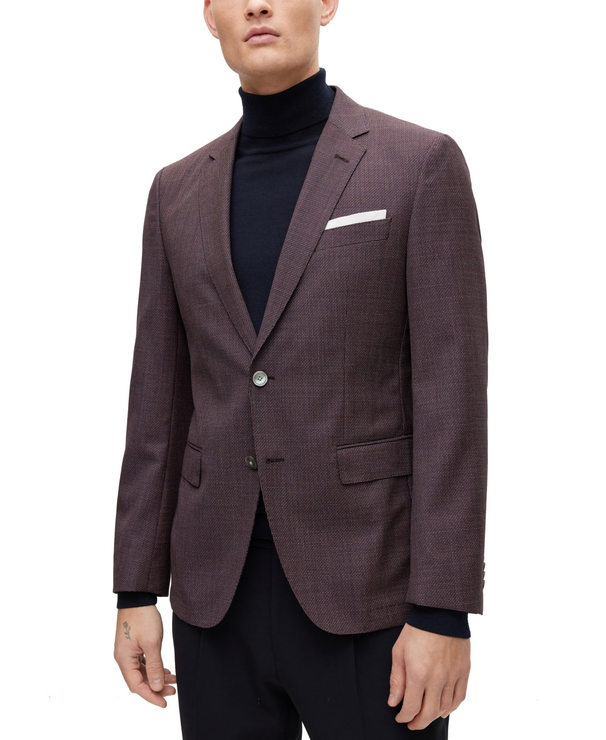 Hugo Boss Mens Slim fit Sport Coat Blazer 46 R Brown